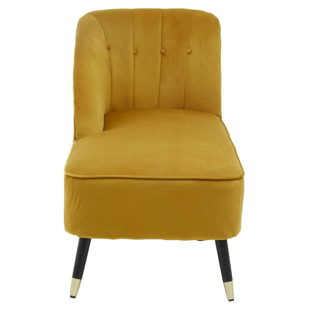 Yvette Mustard Velvet Chaise Lounge.