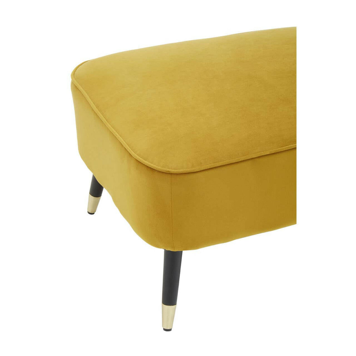 Yvette Mustard Velvet Chaise Lounge.