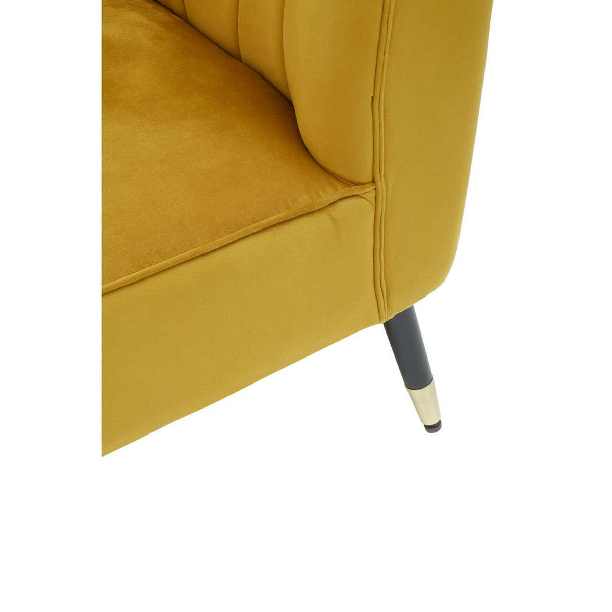 Yvette Mustard Velvet Chaise Lounge.