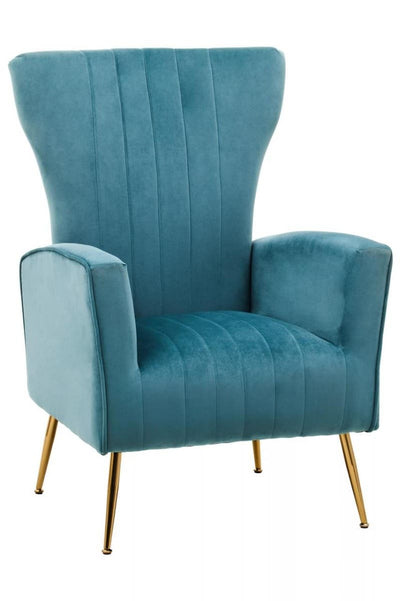 Noosa & Co. Living Zamora Green Velvet Accent Chair With Gold Finish Legs House of Isabella UK