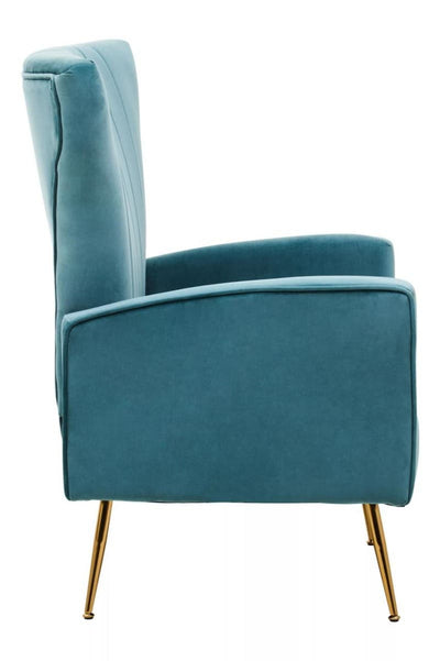 Noosa & Co. Living Zamora Green Velvet Accent Chair With Gold Finish Legs House of Isabella UK