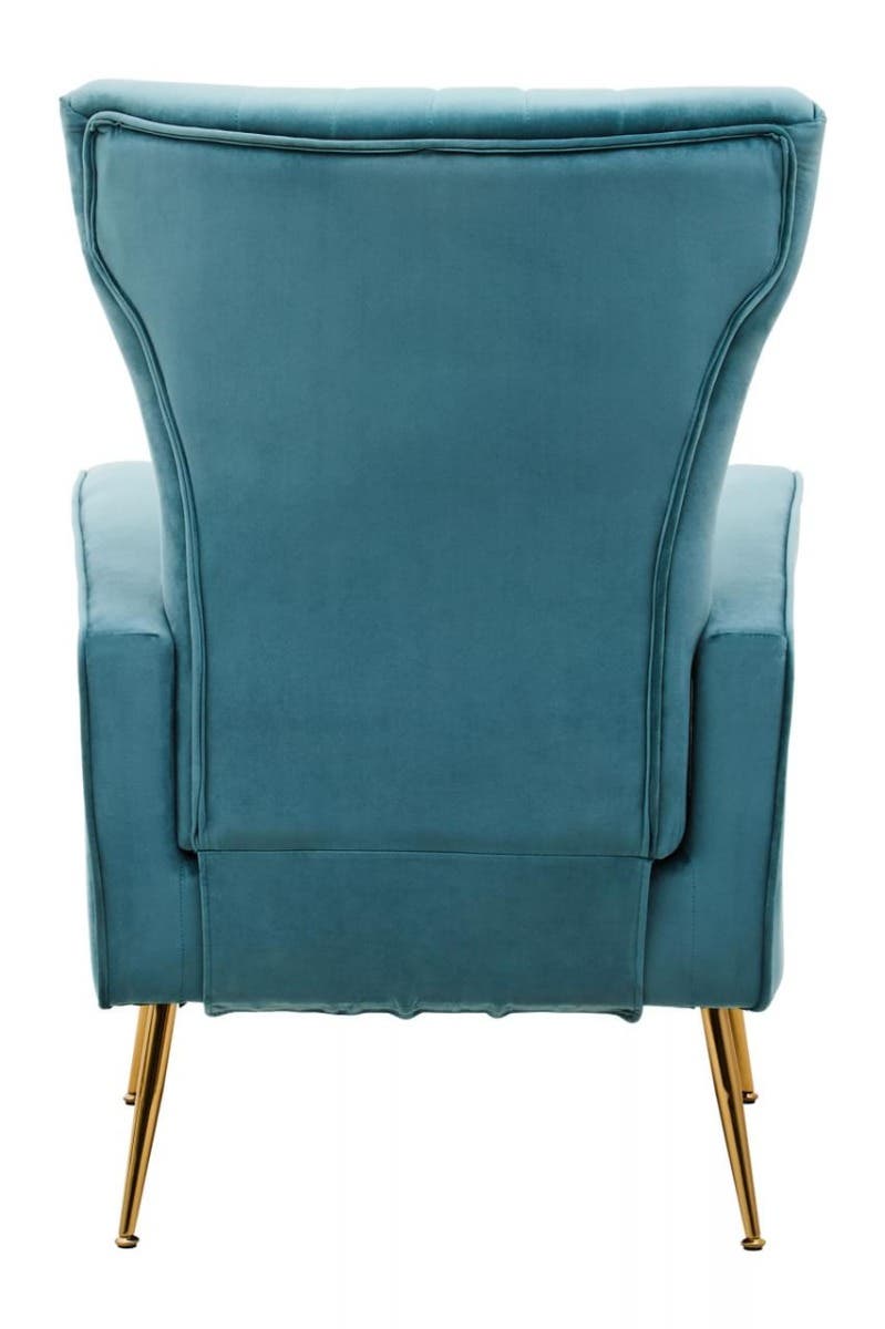 Noosa & Co. Living Zamora Green Velvet Accent Chair With Gold Finish Legs House of Isabella UK