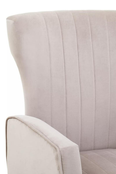 Noosa & Co. Living Zamora Mink Velvet Accent Chair With Gold Finish Legs House of Isabella UK