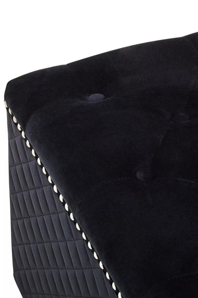 Noosa & Co. Living Zamora Square Black Velvet Ottoman House of Isabella UK