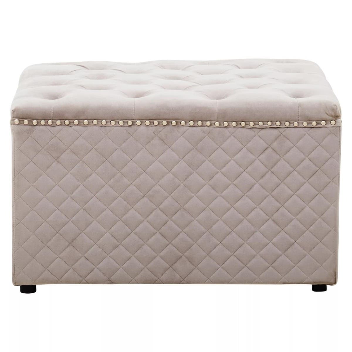 Noosa & Co. Living Zamora Square Mink Velvet Ottoman House of Isabella UK