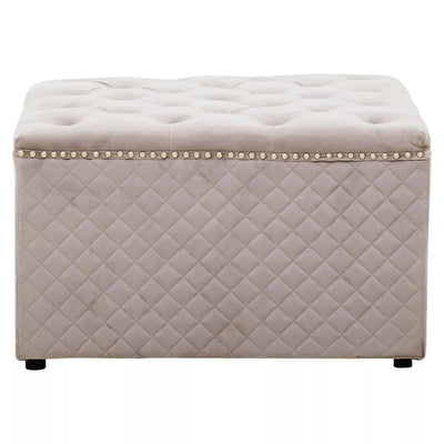 Noosa & Co. Living Zamora Square Mink Velvet Ottoman House of Isabella UK