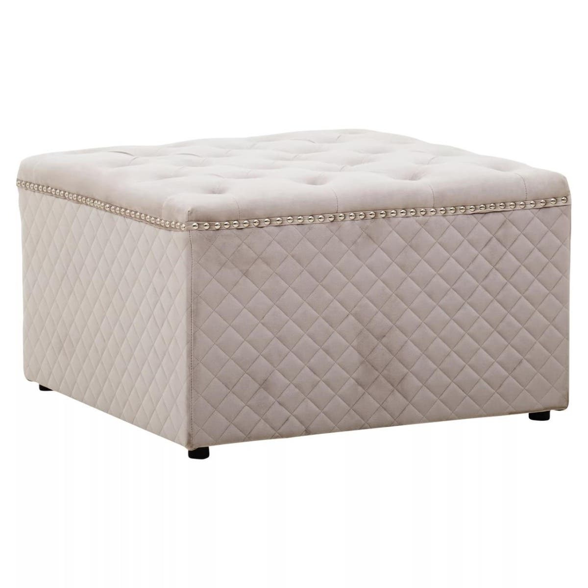 Noosa & Co. Living Zamora Square Mink Velvet Ottoman House of Isabella UK