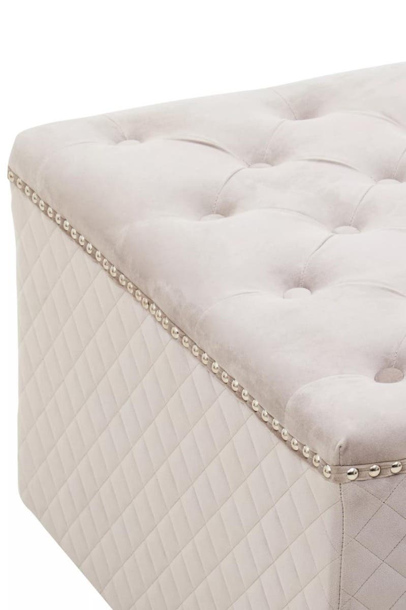 Noosa & Co. Living Zamora Square Mink Velvet Ottoman House of Isabella UK