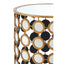 Zariah Gold Finish Mirror Side Table.