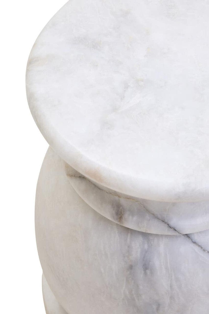 Noosa & Co. Living Zoro White Marble Stool And Side Table House of Isabella UK