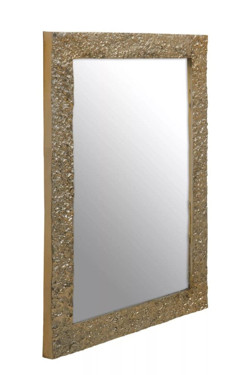 Noosa & Co. Mirrors Akola Textured Gold Finish Rectangular Wall Mirror House of Isabella UK
