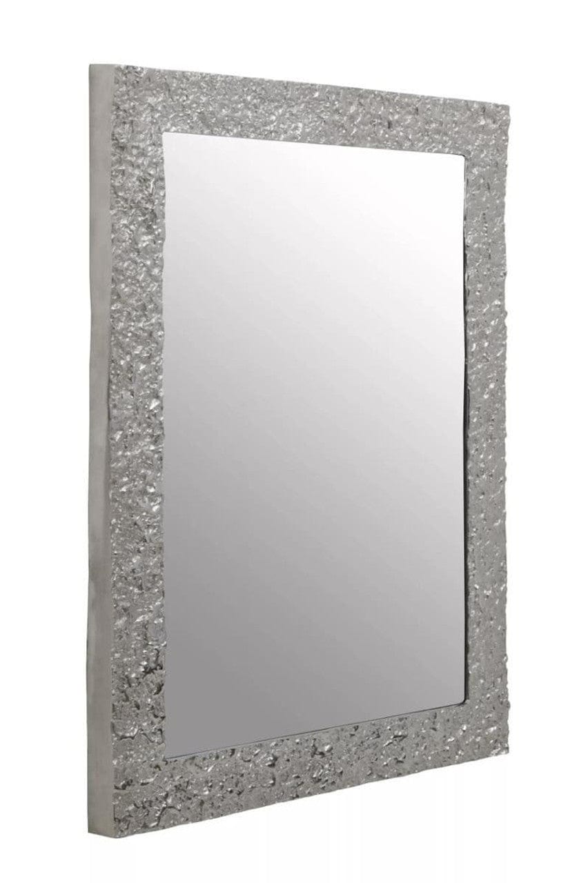 Noosa & Co. Mirrors Akola Textured Silver Frame Rectangular Wall Mirror House of Isabella UK