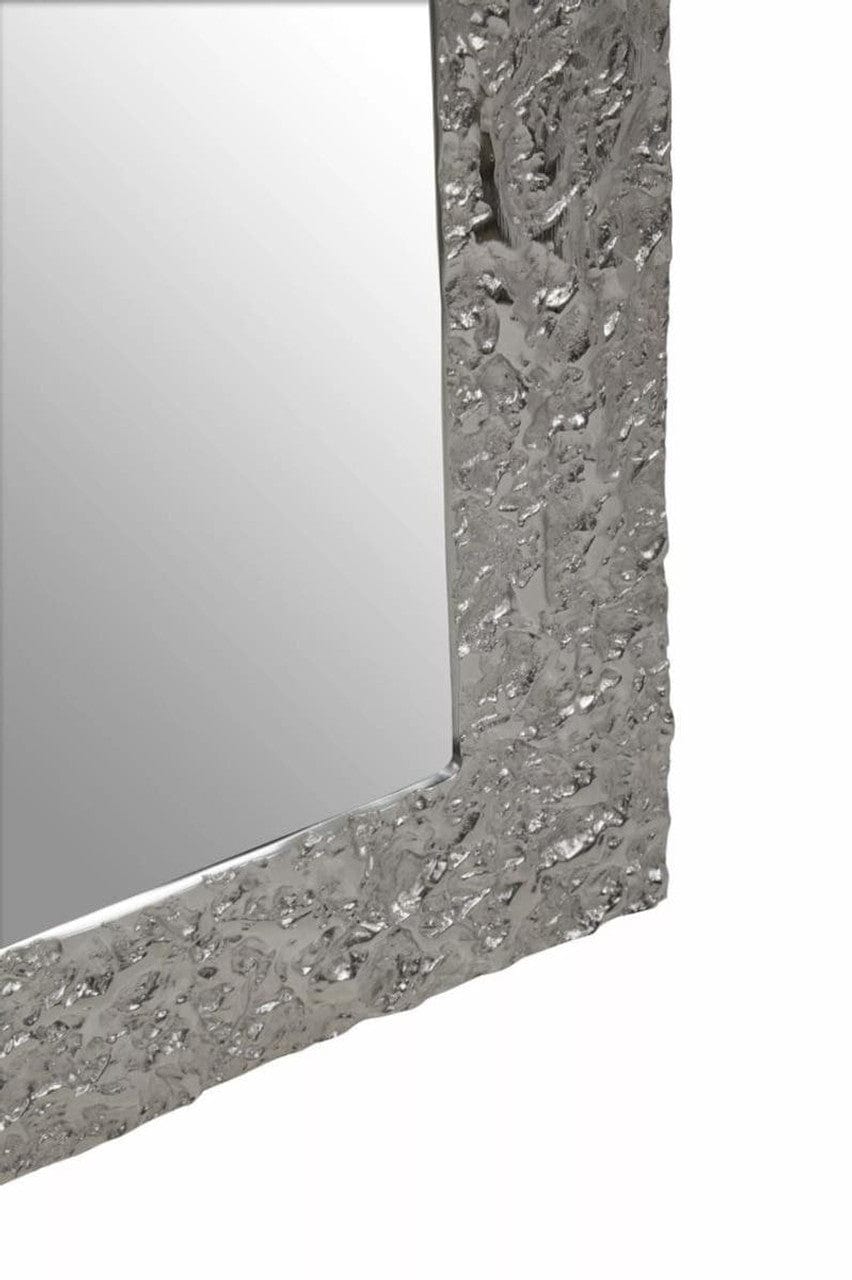 Noosa & Co. Mirrors Akola Textured Silver Frame Rectangular Wall Mirror House of Isabella UK