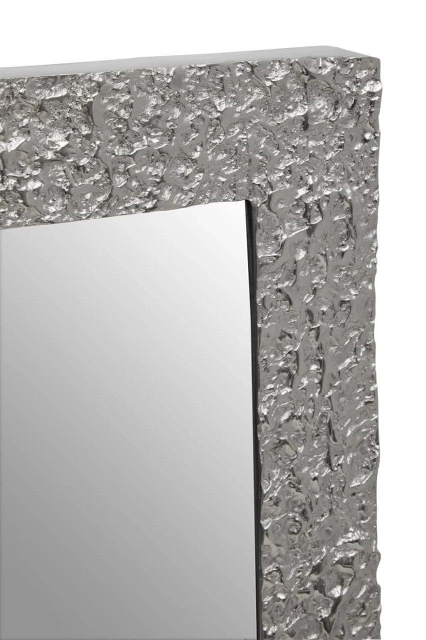 Noosa & Co. Mirrors Akola Textured Silver Frame Rectangular Wall Mirror House of Isabella UK