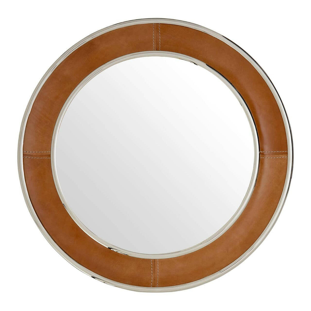 Churchill Tan Genuine Leather Wall Mirror.