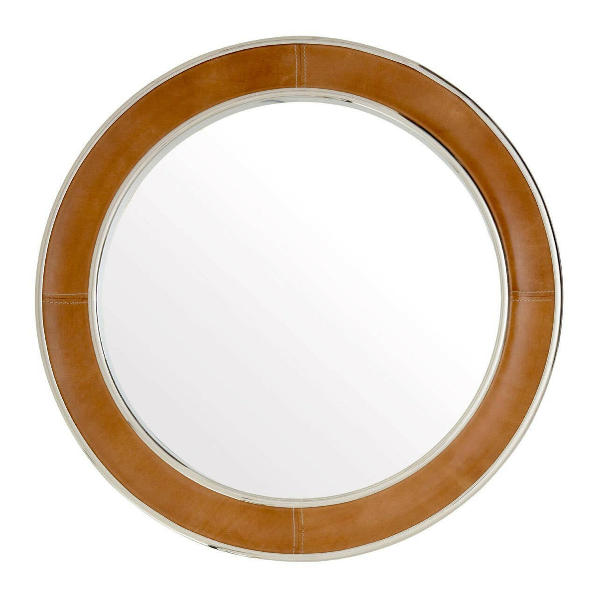 Churchill Tan Genuine Leather Wall Mirror.