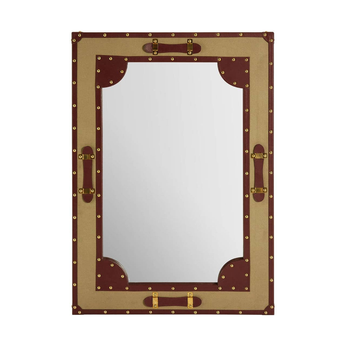 Noosa & Co. Mirrors Columbus Canvas And Leather Trim Wall Mirror House of Isabella UK