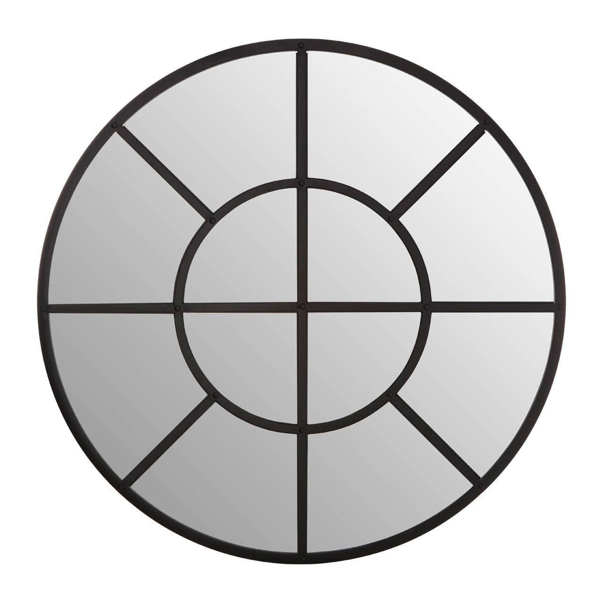 Noosa & Co. Mirrors Descartes Black Finish Round Wall Mirror House of Isabella UK