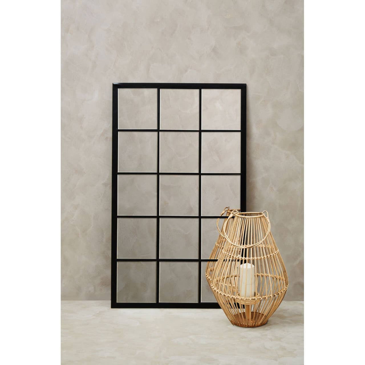 Noosa & Co. Mirrors Descartes Black Large Grid Wall Mirror House of Isabella UK