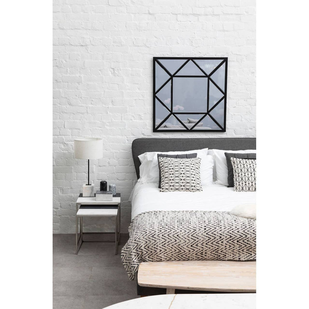 Noosa & Co. Mirrors Descartes Black Metal Frame Wall Mirror House of Isabella UK