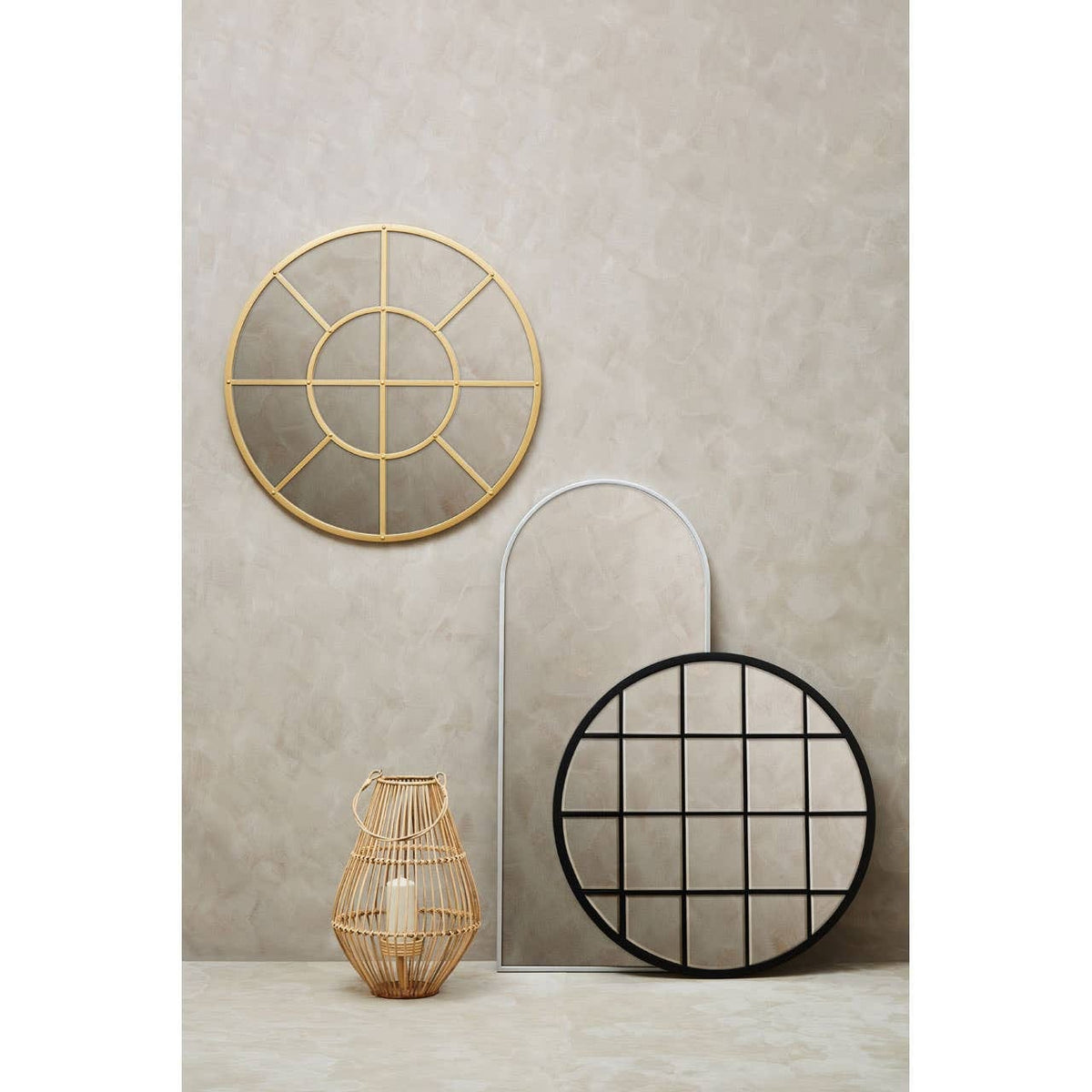 Noosa & Co. Mirrors Descartes Gold Finish Round Wall Mirror House of Isabella UK