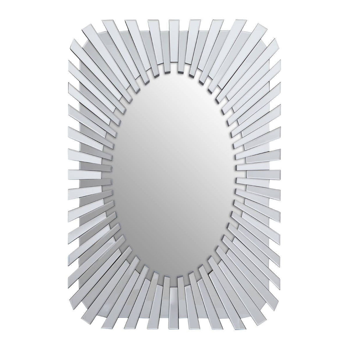 Noosa & Co. Mirrors Jade Silver Rectangular Sunburst Wall Mirror House of Isabella UK