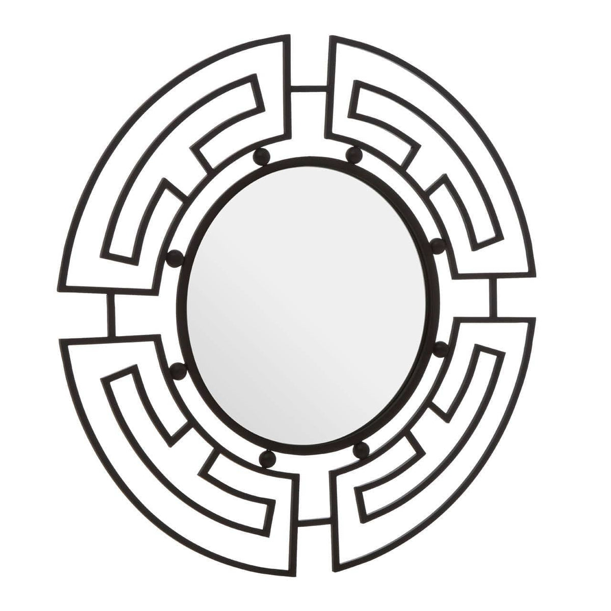 Noosa & Co. Mirrors Jalal Black Metal Frame Round Wall Mirror House of Isabella UK