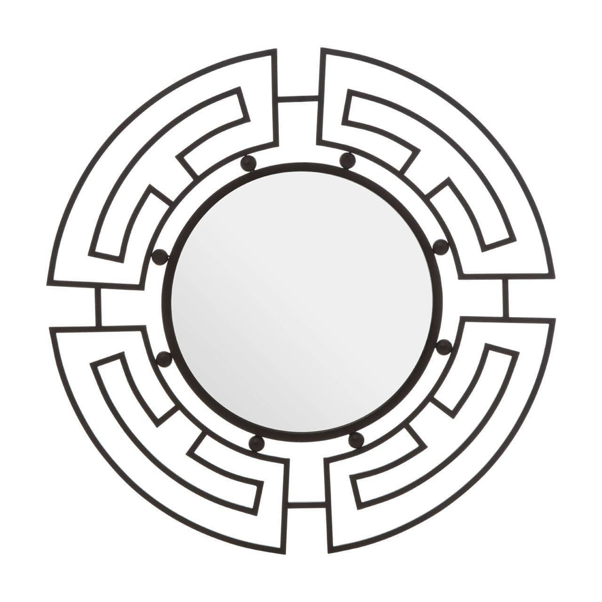 Noosa & Co. Mirrors Jalal Black Metal Frame Round Wall Mirror House of Isabella UK