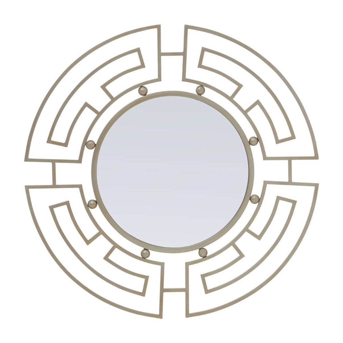 Noosa & Co. Mirrors Jalal Silver Metal Frame Round Wall Mirror House of Isabella UK