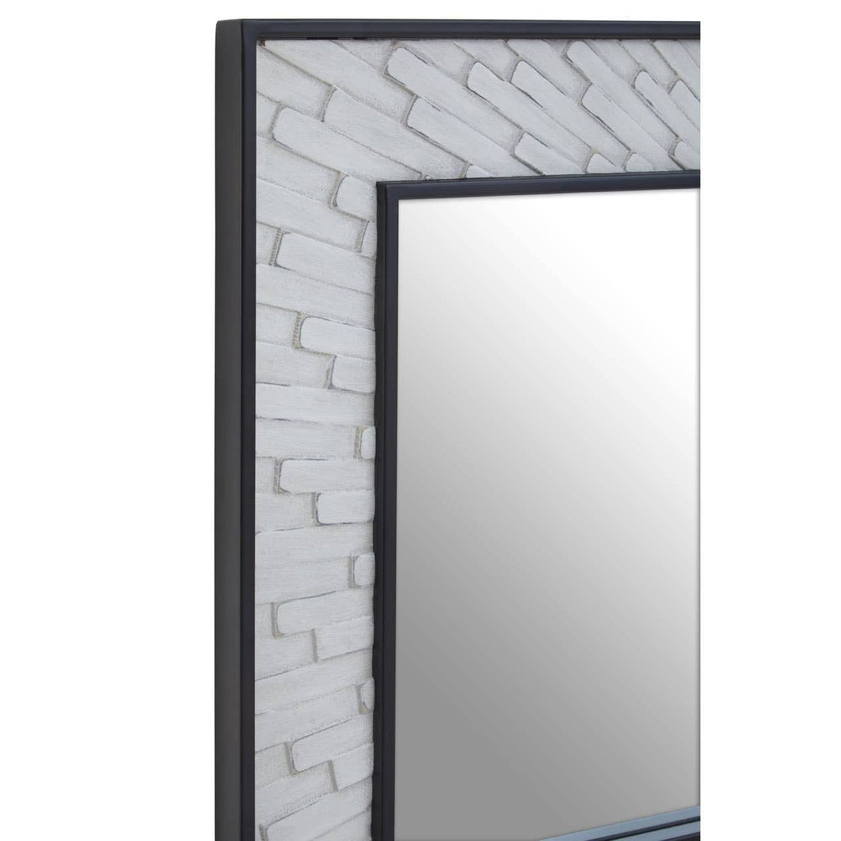 Noosa & Co. Mirrors Milan Grey and White Finish Elm Wood Wall Mirror House of Isabella UK
