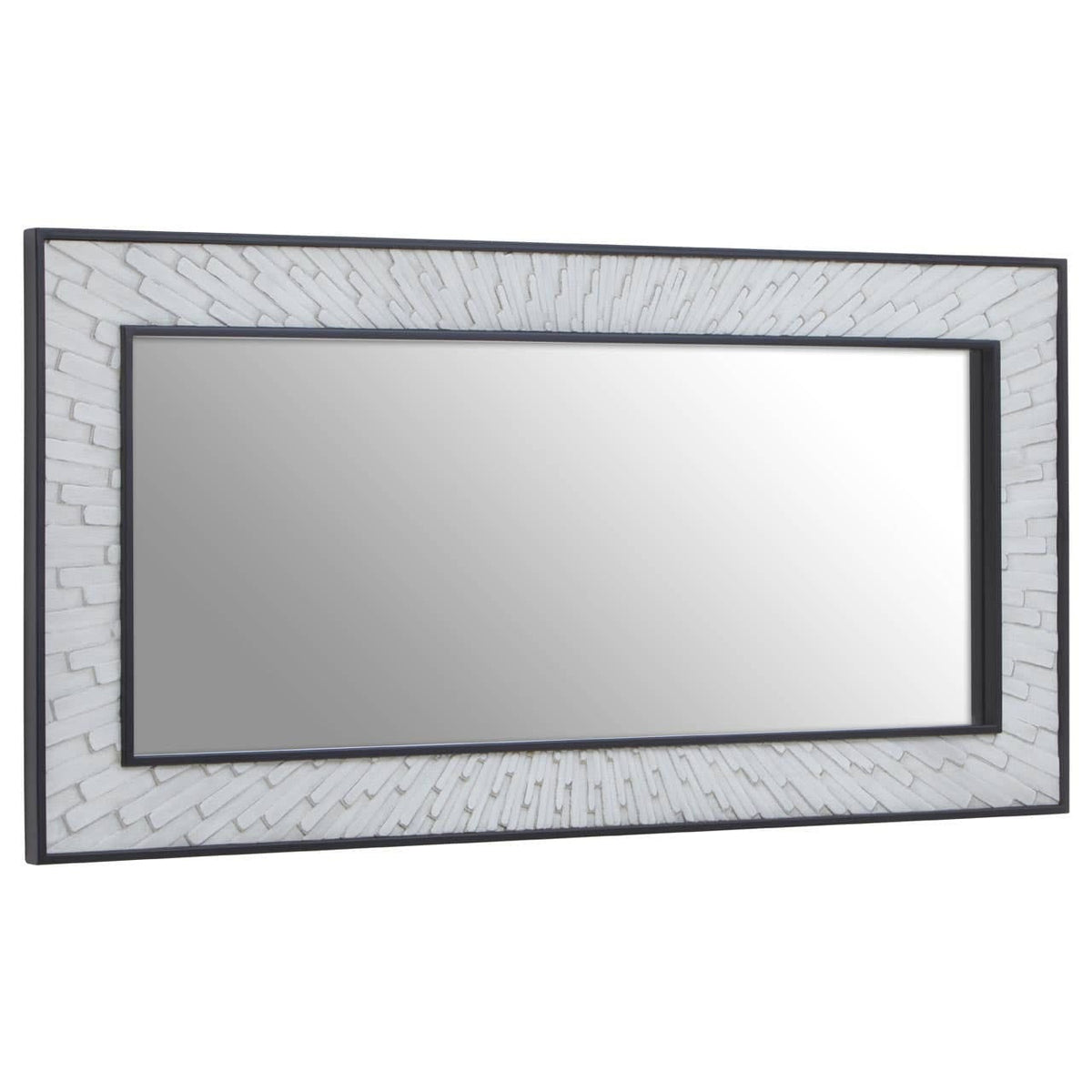 Noosa & Co. Mirrors Milan Grey and White Finish Elm Wood Wall Mirror House of Isabella UK