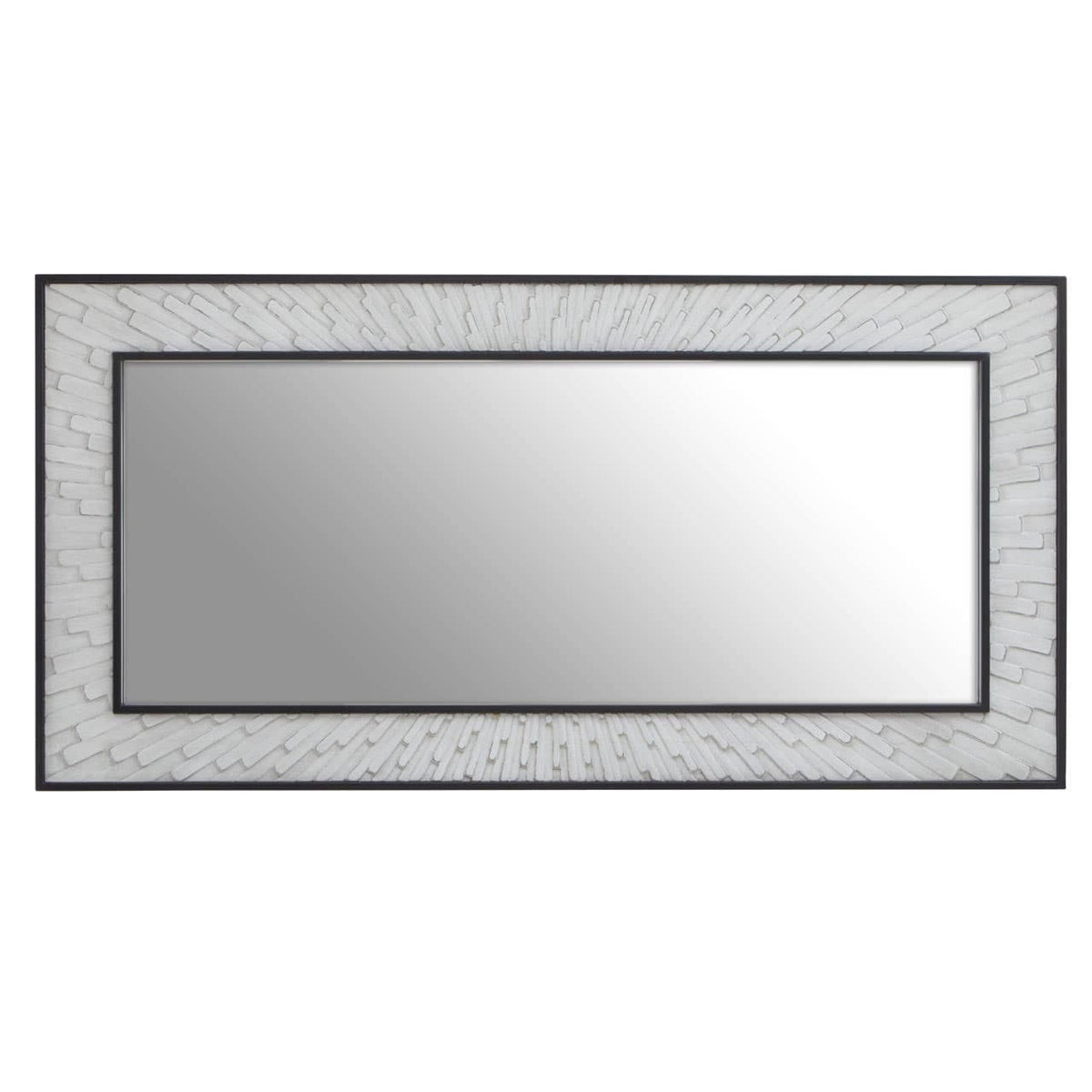 Noosa & Co. Mirrors Milan Grey and White Finish Elm Wood Wall Mirror House of Isabella UK