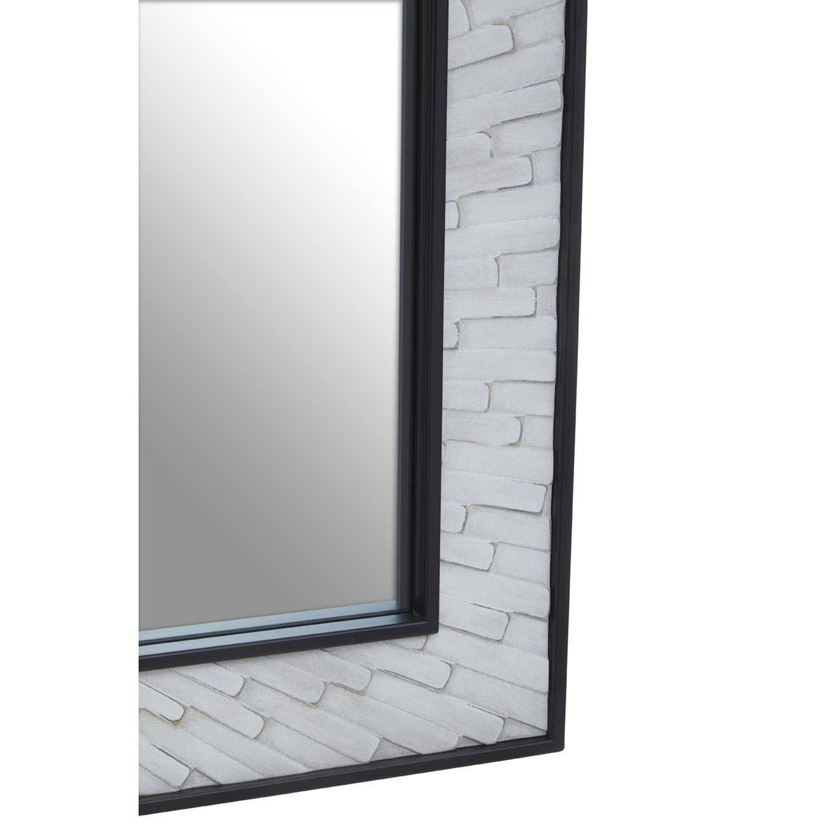 Noosa & Co. Mirrors Milan Grey and White Finish Elm Wood Wall Mirror House of Isabella UK