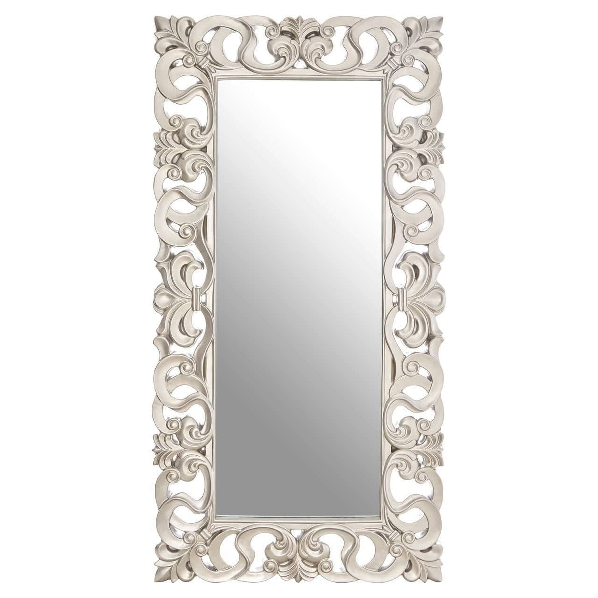 Noosa & Co. Mirrors Palazio Rectangular Wall Mirror with Silver Finish House of Isabella UK