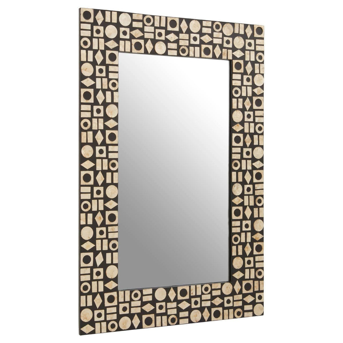 Noosa & Co. Mirrors Palu Black Wall Mirror with Shell Inlay House of Isabella UK