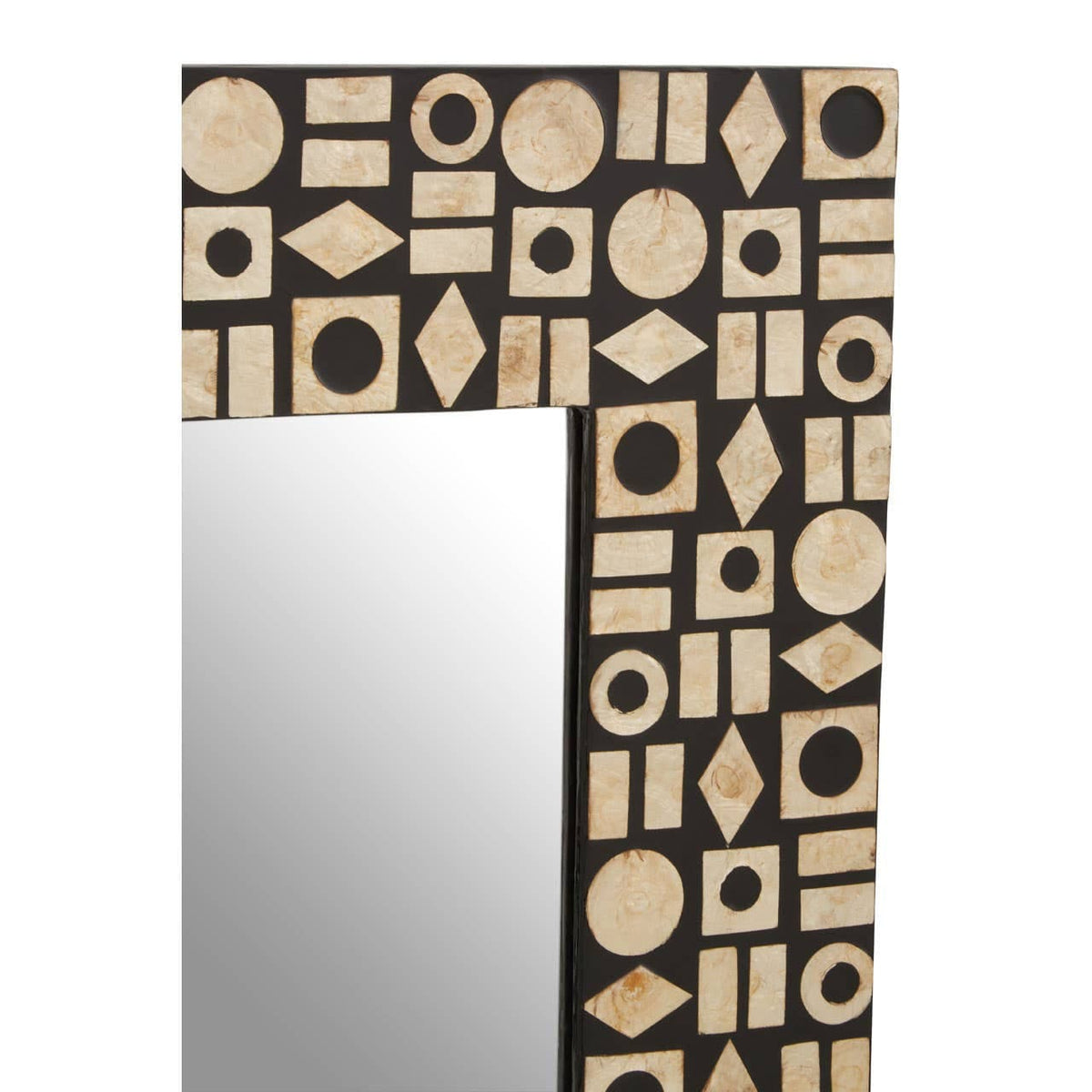 Noosa & Co. Mirrors Palu Black Wall Mirror with Shell Inlay House of Isabella UK