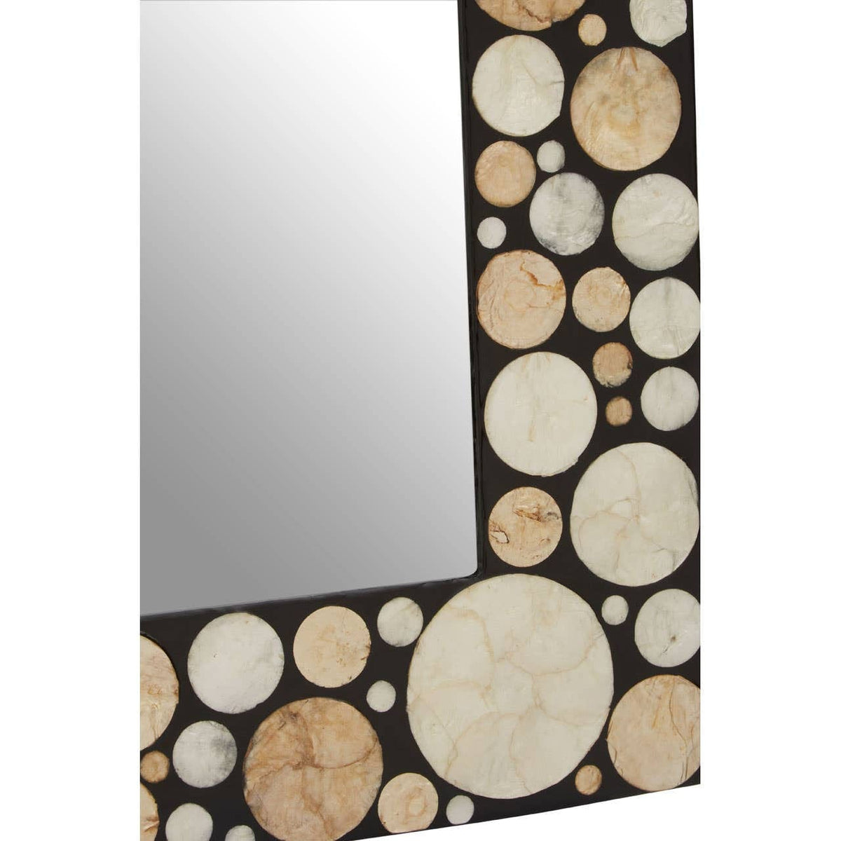 Noosa & Co. Mirrors Palu Rectangular Black Wall Mirror with Shell Inlay House of Isabella UK