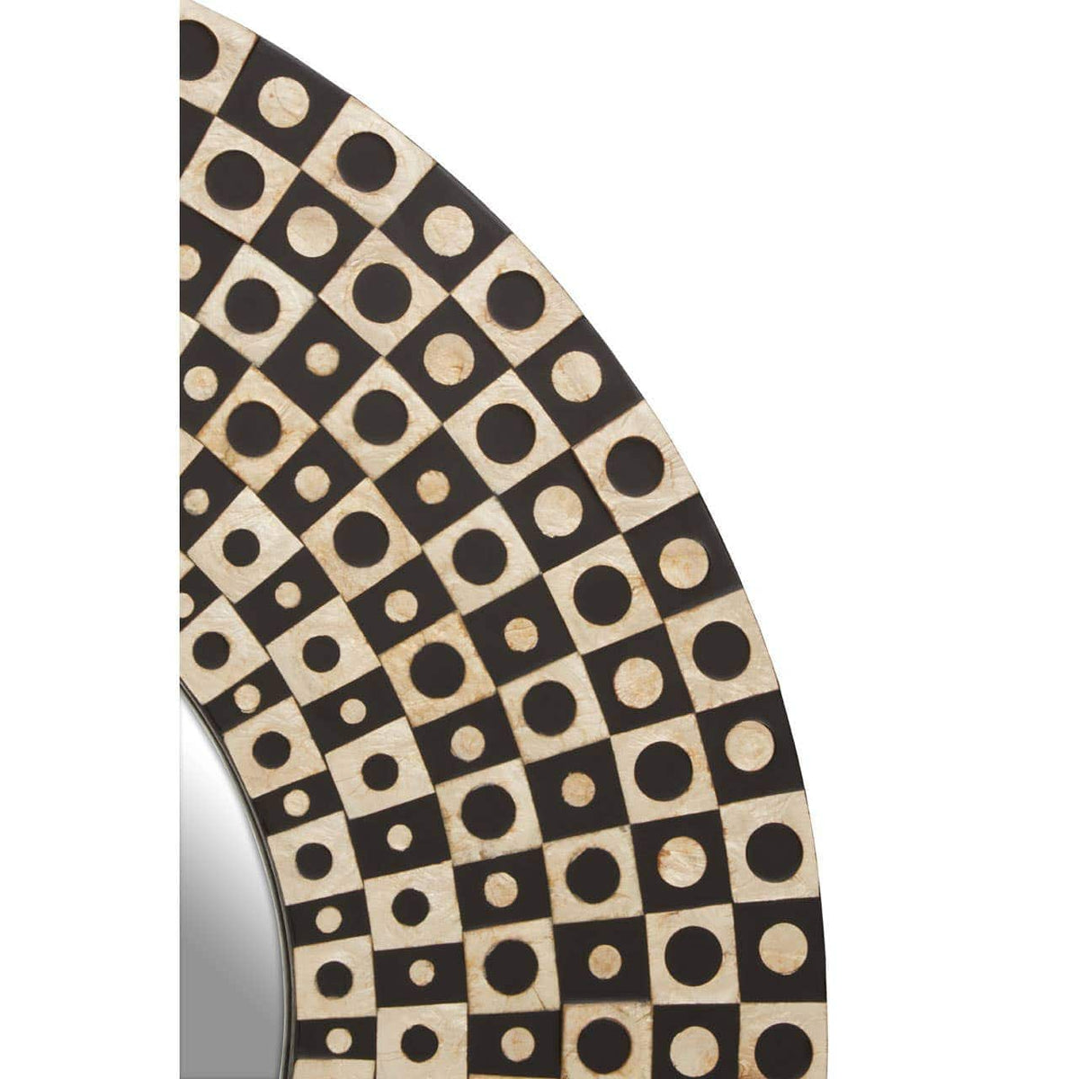 Noosa & Co. Mirrors Palu Round Black Wall Mirror with Shell Inlay House of Isabella UK