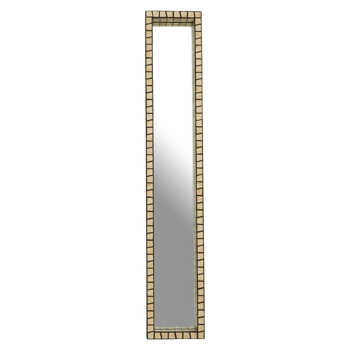 Noosa & Co. Mirrors Palu Tall Black Wall Mirror with Shell Inlay House of Isabella UK