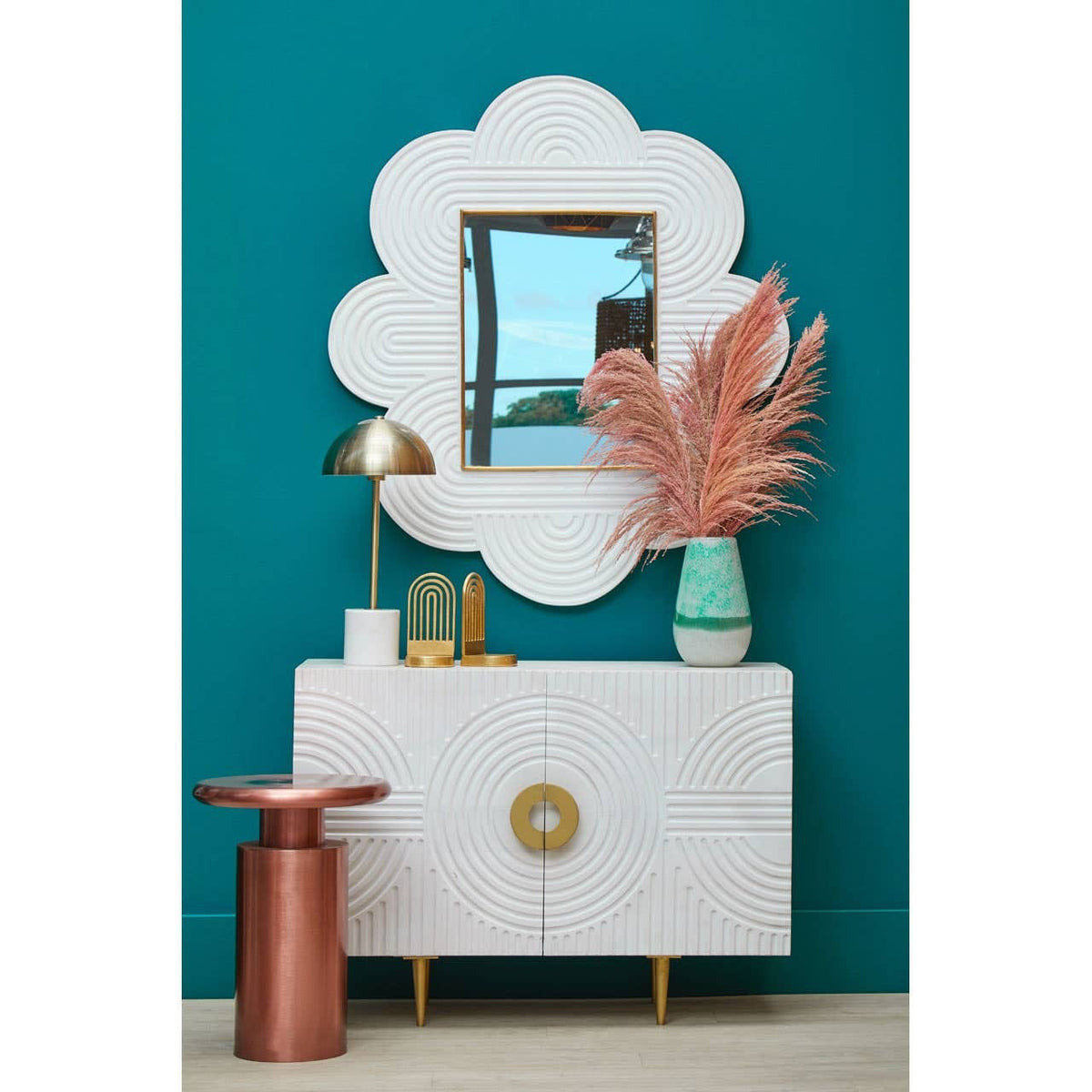 Noosa & Co. Mirrors Saras White Finish Mango Wood Wall Mirror House of Isabella UK