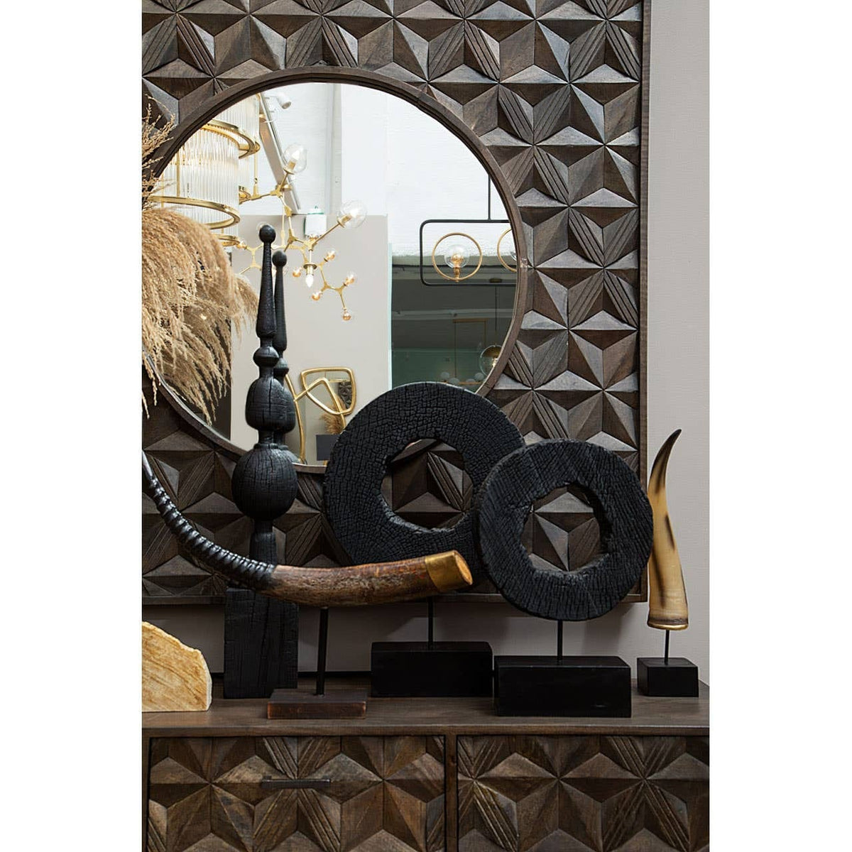 Noosa & Co. Mirrors Solana Brown Mango Wood Wall Mirror House of Isabella UK