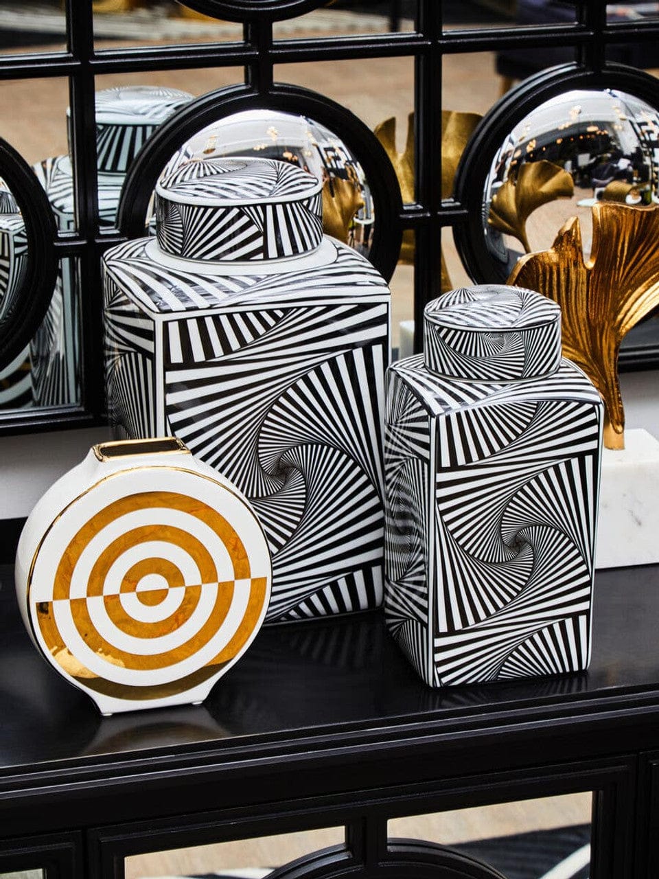 Noosa & Co. Mirrors Telese Black Decorative Wall Mirror House of Isabella UK