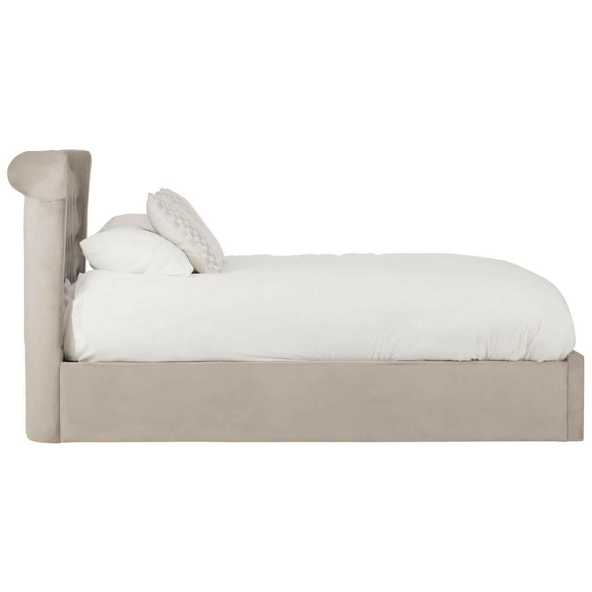 Edison Beige Double Ottoman Bed.
