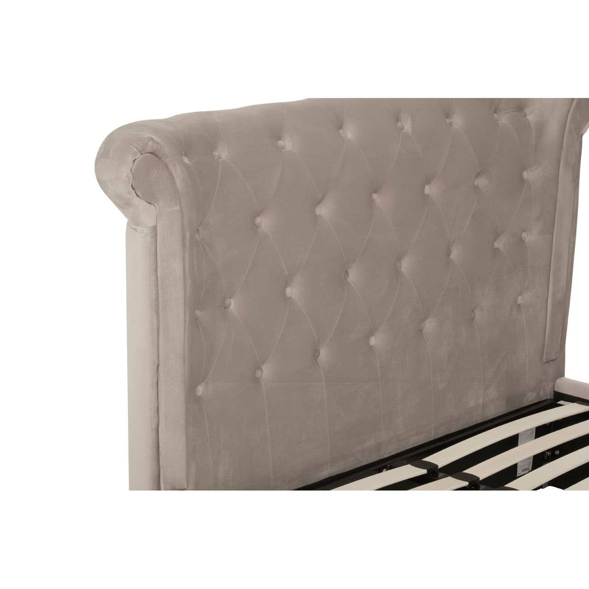 Edison Beige Double Ottoman Bed.