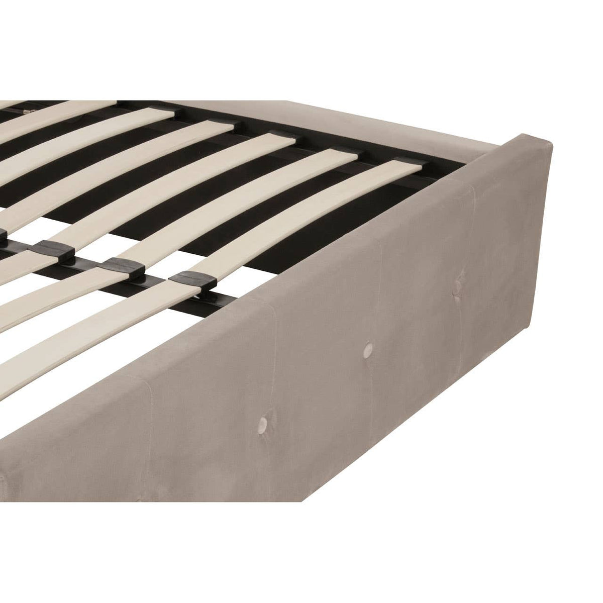 Edison Beige Double Ottoman Bed.