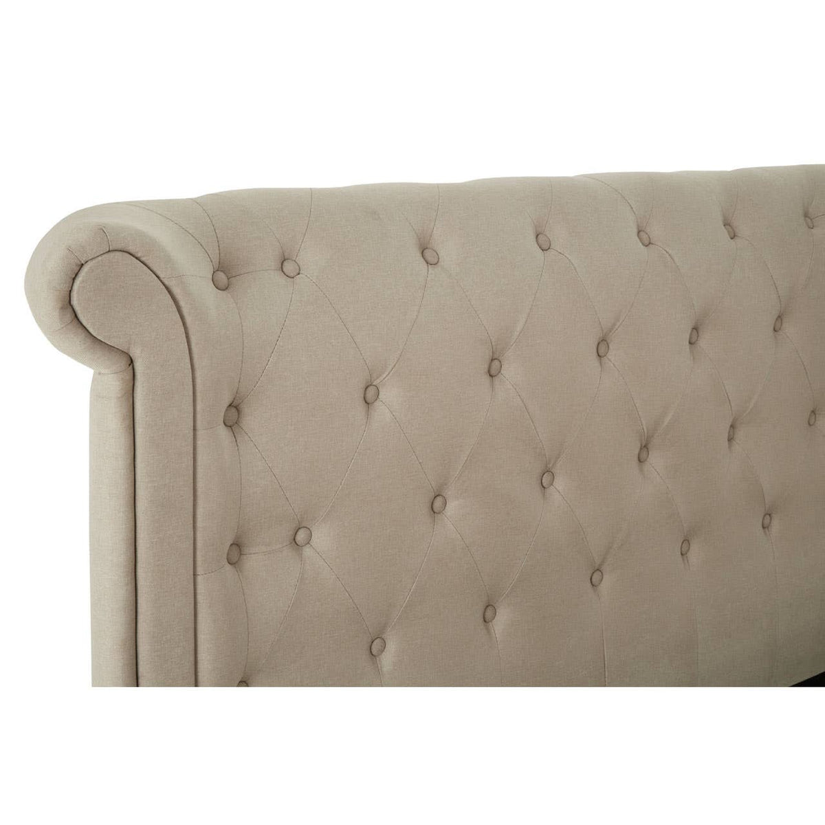 Edison Beige Double Ottoman Bed.