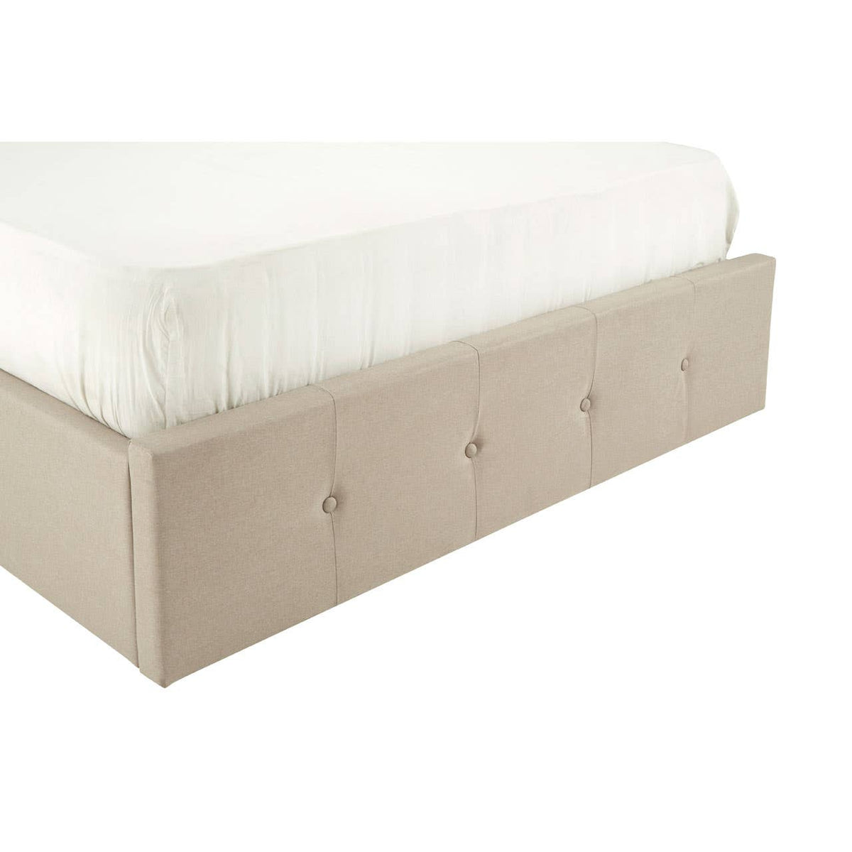 Edison Beige Double Ottoman Bed.