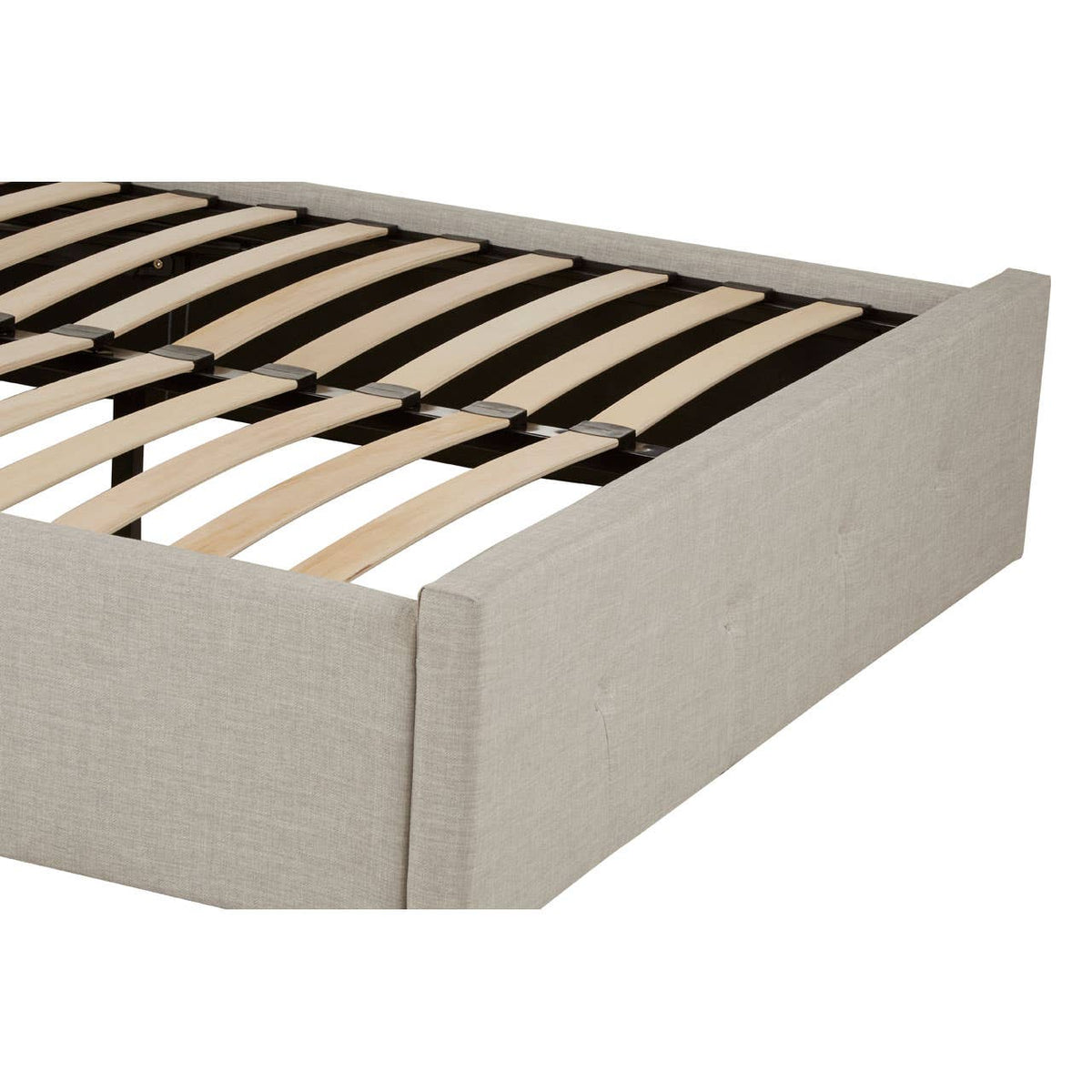 Edison Light Grey Double Ottoman Bed.