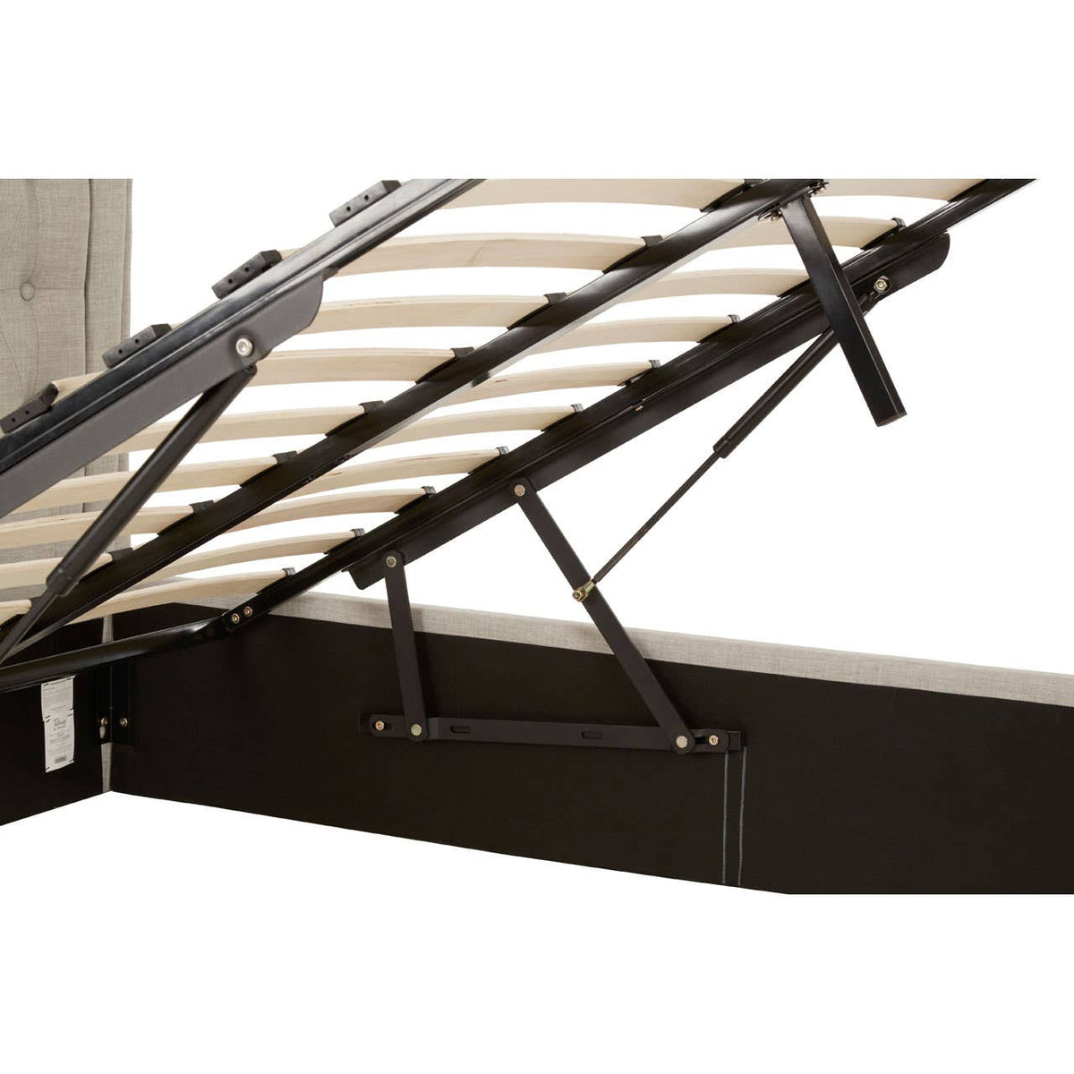 Edison Light Grey Double Ottoman Bed.