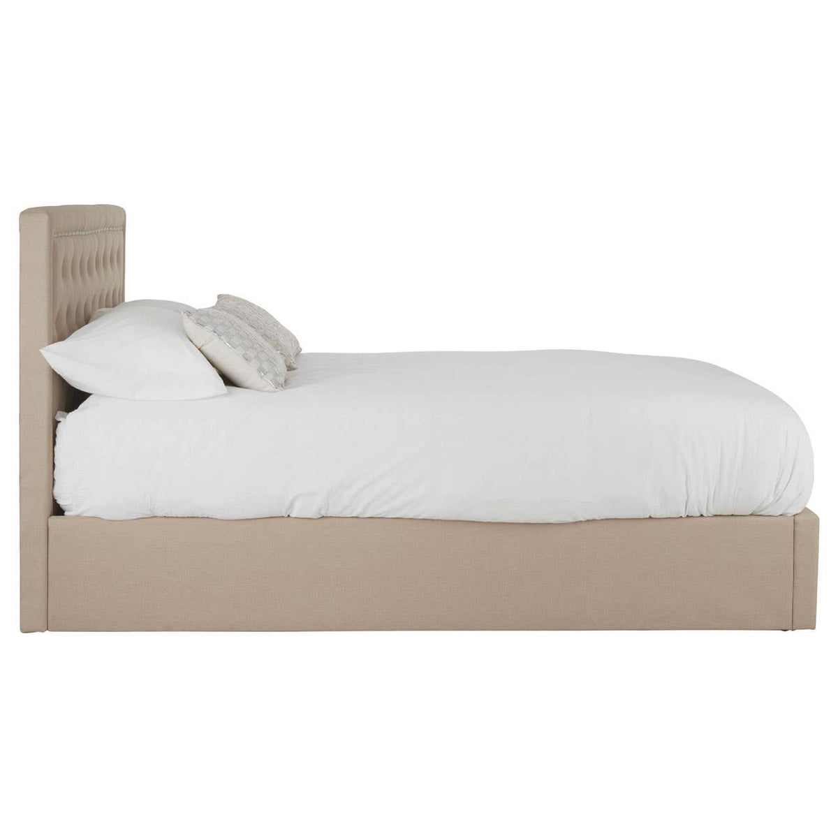 Hannah Beige Double Ottoman Bed.